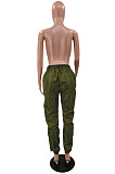 Army Green Sport Pure Color Dew Waist Casual Pants NYZ6035-1