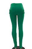 Green Women's Add Velvet Fleece Fabrics Casual Drawsting Pants JR3661-2