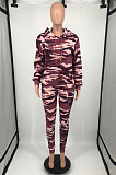Camouflage Prined Wholesale Women's Long Sleeve Hoodie Pencil Pants Casual Suit YM222-1