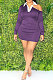 Purple Autumn Trendy Oblique Shoulder Turn-Down Collar Long Sleeve Sexy Hip Mini Dress FMM2099-3