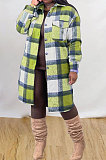 Red Green Plaid Wholesale Long Sleeve Lapel Neck Single-Breasted Woolen Coat MTY6582-3