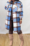 Wholesale Plaid Long Sleeve Lapel Neck Single-Breasted Woolen Coat MTY6582