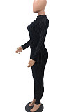 Khaki Euramerican Women's Sexy Both Sides Wear Zipper High Waist Velvet Bodycon Jumpsuits FMM1168-3