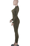 White Eurameircan Sexy Long Sleeve Hollow Out High Waist Bodycon Jumpsuits FMM2053-2