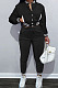 Black Casual Single-Breasted Long Sleeve Jacket Pencil Pants Baseball Uniform Sets YM224-5