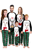 Christmas Cotton Pajamas Adult Kids Reindear Sleepwear Set ( Size run small, pick larger size)