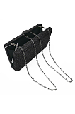 Full Beaded Rhinestone Party Handbag with Chain in Black