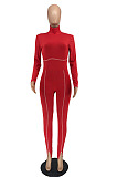 Black Simple New High Collar Back Zipper Casual Bodycon Jumpsuits ZQ8128-4