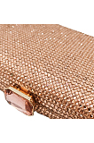 Full Beaded Rhinestone Party Handbag with Chain in Champagne