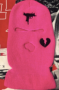Hole Face Ski Mask in Rose Red