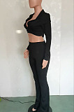 Red Sexy Women's Thick Long Sleeve Crop Cardigan Trousers Plain Suit BBN217-1