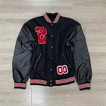 Black Red Baseball Uniform Velvet Thick Coat HYDL2579-2