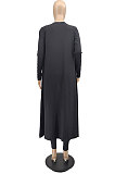 Black Wholesale Women's Condole Belt Strapless Jumpsuits+Cardigan Long Coat MTY6590-1