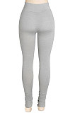 Pink Euramerican Women's Tight Hip Raise Pure Color Sport Ruffle Long Pants MXXB20452-1