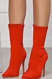 Apricot Side Zipper Pointed High Heel Boots MFY2448-4