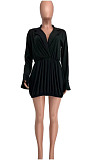 White Wholesale Horn Sleeve Lapel Neck Mini Dress (Does Not Contain The Belt) SMD82086-1