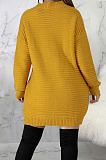 White Fashion New Long Sleeve Kintting Sweater Plain Dress SMR5390-1