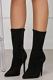 Red Side Zipper Pointed High Heel Boots MFY2448-2