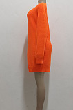 Yellow Fashion New Long Sleeve Kintting Sweater Plain Dress SMR5390-2