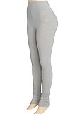 Black Euramerican Women's Tight Hip Raise Pure Color Sport Ruffle Long Pants MXXB20452-2