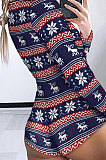 Colorful Tight Christmas Leisure Wear Long Sleeve Romper Shorts HAM1954