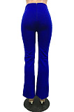 Black Wholesale Zipper Women's High Waist Solid Color Pants SY8180-3