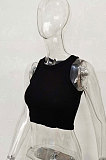 Gray Pure Color Round Neck Tank Tops FYLR207211-3