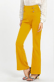 Black Wholesale Zipper Women's High Waist Solid Color Pants SY8180-3
