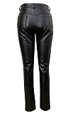Black High Waist Skinny PU Leather Pencil Pants HPH168-280