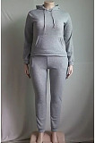 Grey New Wholesale Velvet Fabrics Hoodie Jogger Pants Casual Suit SY8839-5