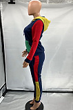 Yellow New Women's Spliced Drawstrint Zipper Hoodie Skinny Pants Sport Suit  SZS6054-4