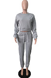Pink Autumn Winter New Printed Long Sleeve Hoodie Jogger Pants Plain Suit WA77309-4
