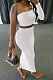 White Regular Sleeve Long Sleeve Pullover Bodycon Skirt Sets ZJH1409-1