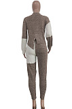 Euramerican Women's Matching Color Long Sleeve Tops Skinny Pants Sweater Suit TRS1189