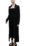 Euramerican Fashion Casual Strapless Jumpsuits Velvet Pure Color Coat Two Pieces CCY9433