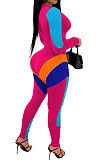 Euramerican Women's Sexy Crop Multicolor Spliced Bodycon Jumpsuits ED8550