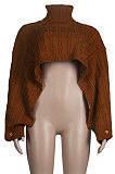 Autumn Solid Color Tippet High Collar Sweaters K070