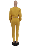 New Autumn Winter Women's Long Sleeve Round Neck Tops Jogger Pants Casual Plain Suit ZDD31177