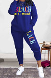 Euramerican Winter Letters Printing Solid Color Pullover Pants Sets DY66303