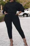 New Autumn Winter Women's Long Sleeve Round Neck Tops Jogger Pants Casual Plain Suit ZDD31177