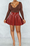 Wholesale Women's PU Leather Sexy Mini Skirts DN8653