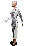 Wholesale New Design Printed Long Sleeve Round Neck Slim Fitting Dress F88405
