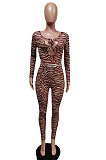 Dew Fashion Design Printed Mest LongSleeve Hollow Out Jumpsuits Two-Piece F88406