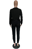 Simple Casual Cotton Long Sleeve Loose Sport Plain Suit BBN222