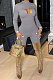 Fashion New Long Sleeve Front Hollow Out Solid Color Bodycon Jumpsuits LML286