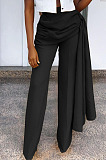 Fashion Casual Pure Color Mid Waist Wide Leg Pants SY8843