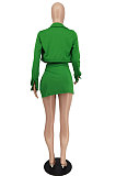 Sexy Women Long Sleeve Cardigan Coat+strapless Slit Skirt Three Piece ZDD31179