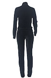 Euramnerican Fashion Casual Cardigan Zipper Velvet Pants Sets ED8559