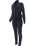 Euramnerican Fashion Casual Cardigan Zipper Velvet Pants Sets ED8559
