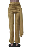 Fashion Casual Pure Color Mid Waist Wide Leg Pants SY8843